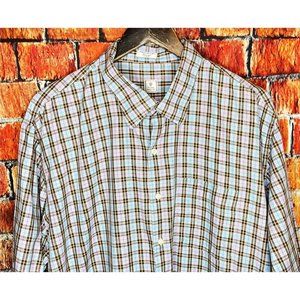Peter Millar Men’s Long Sleeve Button Front XXL Cotton Multicolor Plaid Shirt